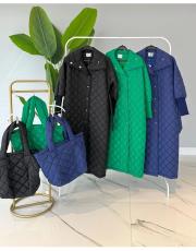 benetton çantalı kapitone kaban