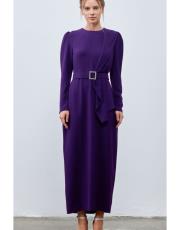 mor beli kemerli abiye