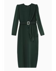 zümrüt beli kemerli abiye