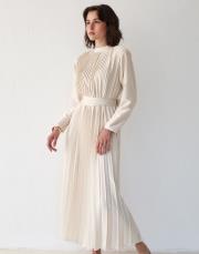 krem piliseli saten elbise 2