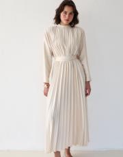 krem piliseli saten elbise 3