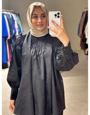 siyah nervürlü gömlek