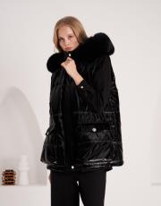 siyah kürklü şişme yelek