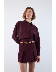 mürdüm poplin gömlek