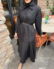 siyah poplin etekli takım 2