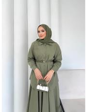 haki poplin etekli takım 3