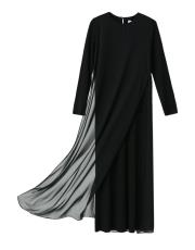 siyah şifon içlik elbise