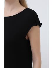 siyah kolu büzgülü uzun içlik 3