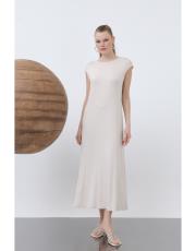 bej kolu büzgülü uzun içlik 3