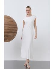 ekru kolu büzgülü uzun içlik