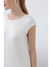 ekru kolu büzgülü uzun içlik 2