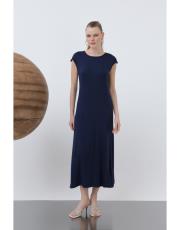 lacivert kolu büzgülü uzun içlik