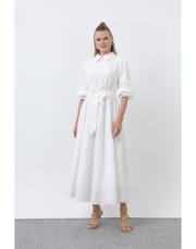 ekru alaçatı elbise