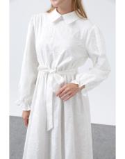 ekru alaçatı elbise 2