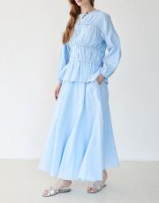 mavi pamuk vual etekli takım 3