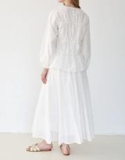 beyaz pamuk vual etekli takım 5