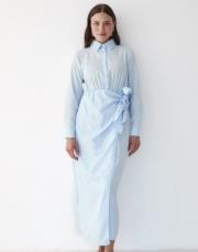 bebe mavi poplin elbise