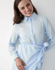 bebe mavi poplin elbise 2