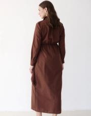 kahve poplin elbise 3