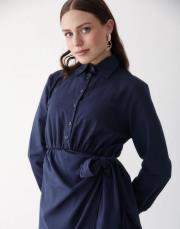 lacivert poplin elbise 2