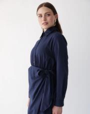 lacivert poplin elbise 3