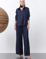 lacivert saten kraş pantolon 2