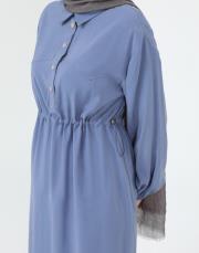 ındigo çıtçıt modal elbise