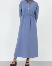 ındigo çıtçıt modal elbise 2