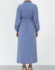 ındigo çıtçıt modal elbise 3