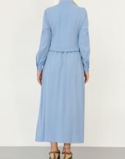 mavi yelek detay elbise 3