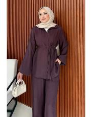 bordo modal gömlekli takım 2