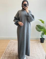 antrasit balon kol elbise 2