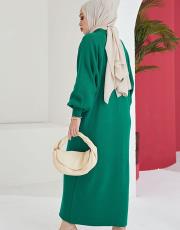 benetton balon kol elbise 3