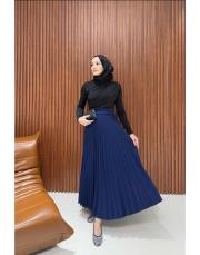 lacivert piliseli etek 2